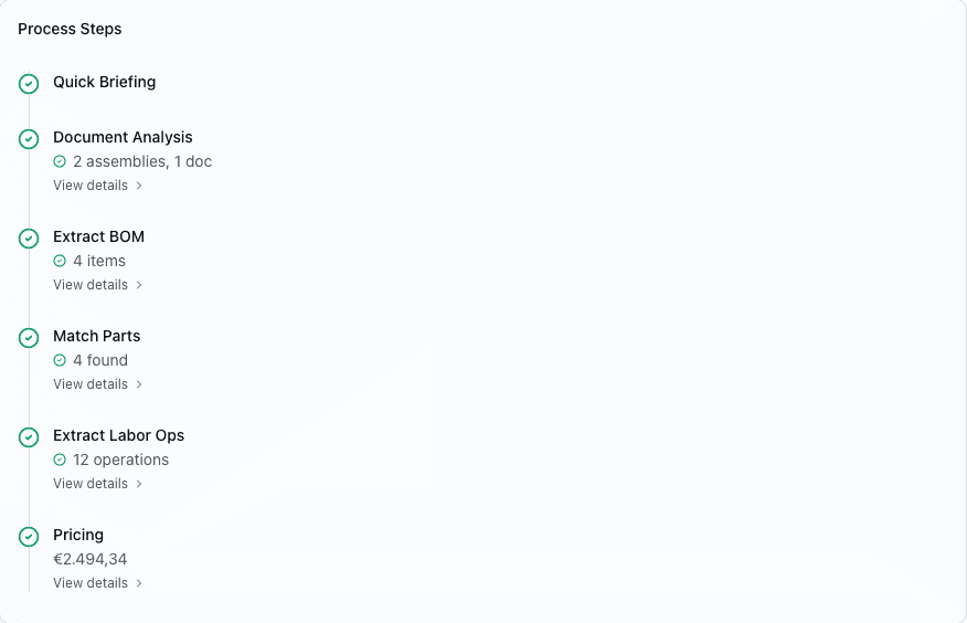 Automated quoting — AI analysis pipeline in Nuqo